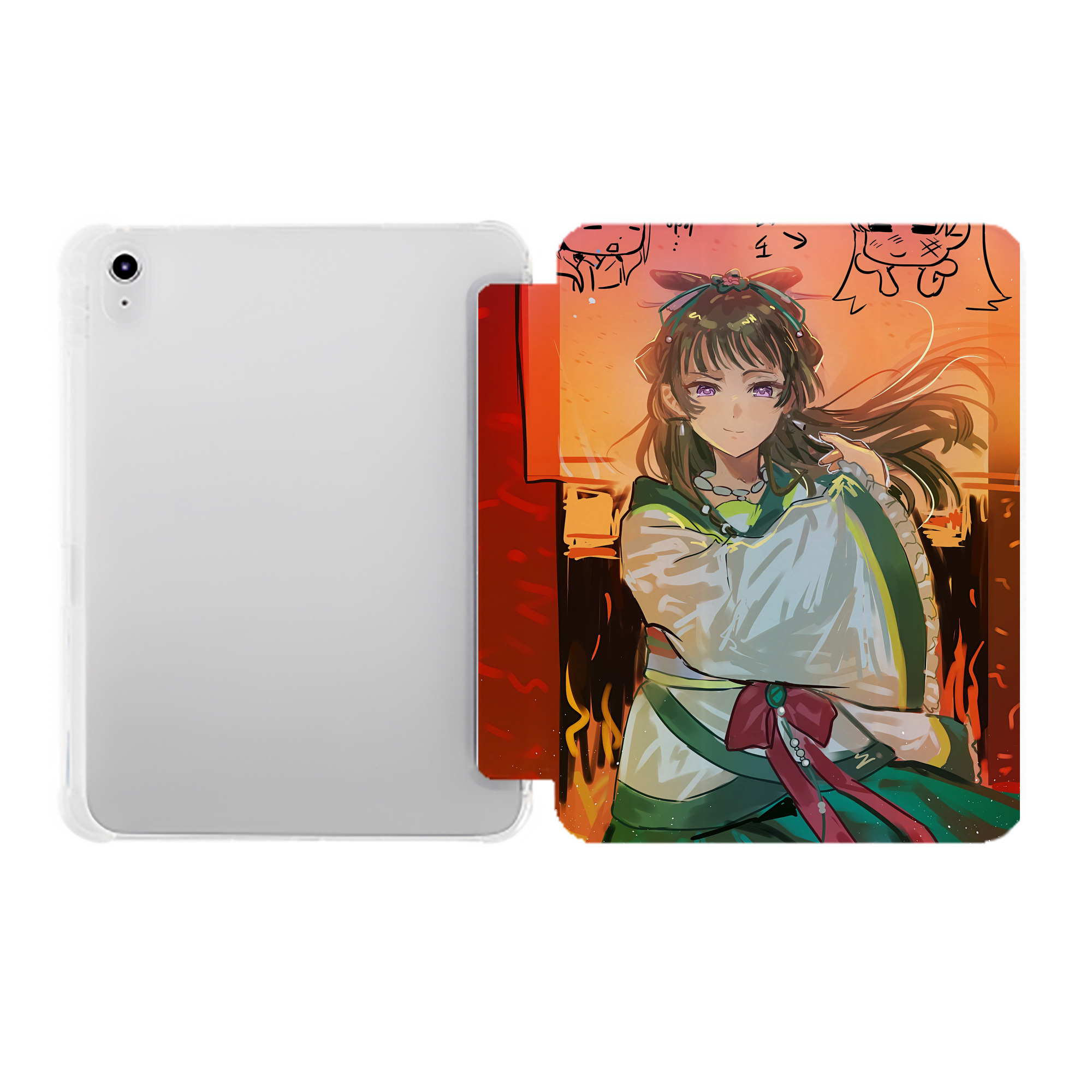 （画像用） 薬屋のひとりごと The Apothecary Diaries IPad ケース ペン収納付き 三つ折りスタンド PUレザー×シリコン 対応機種9.5/10.5/10.9インチ